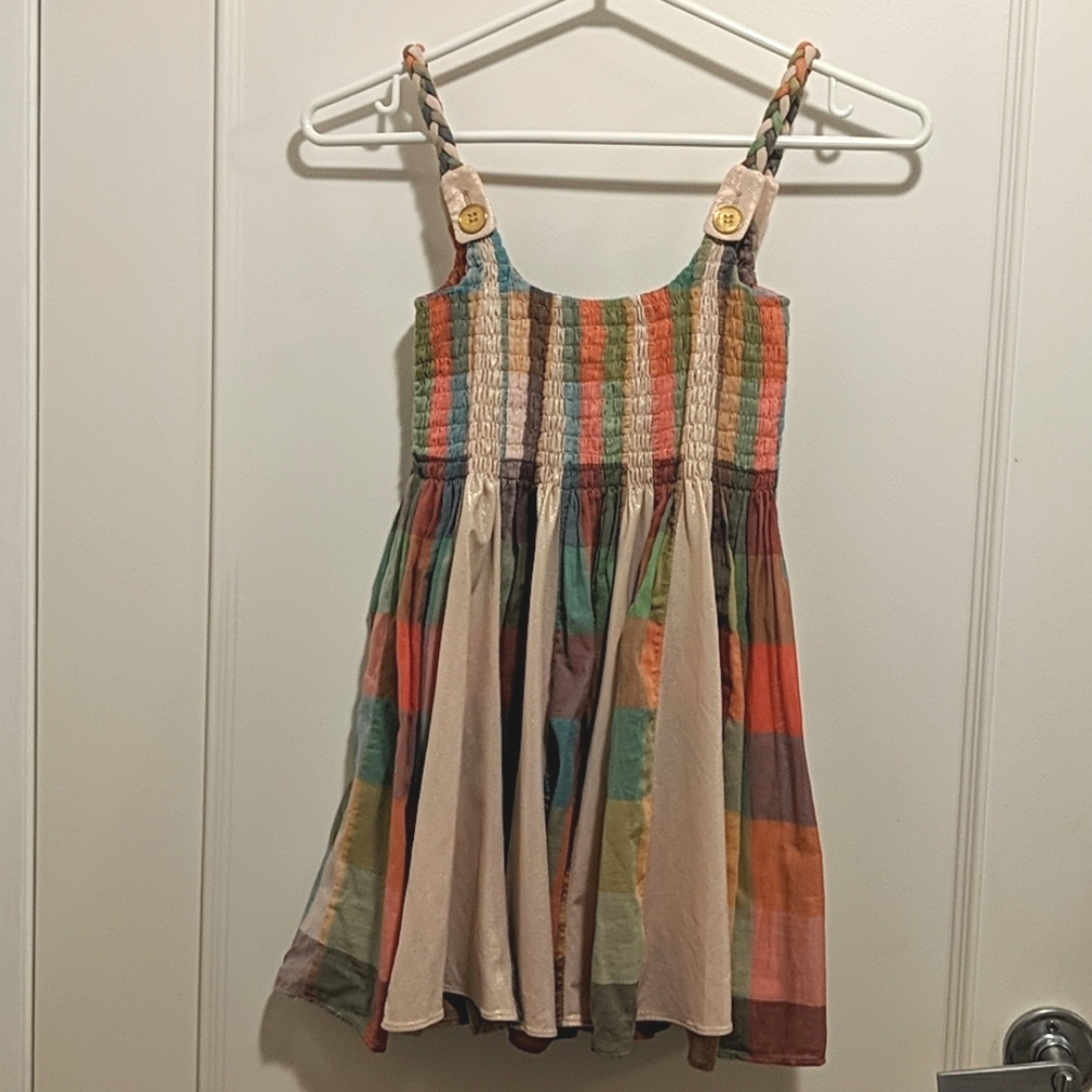 NWOT LaRok Gold Shimmer Check Top